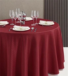 Gwesty Naturiol Drape Polyester Jacquard lliain bwrdd